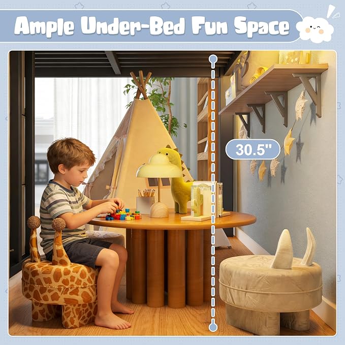 Bellemave Low Loft Bed Twin Size with Storage Stairs and Drawers, Metal Twin Loft Bed for Kids with LED Lights and Shelves, Low Profile Loft Bed Frame for Small Rooms, No Box Spring Needed, Black