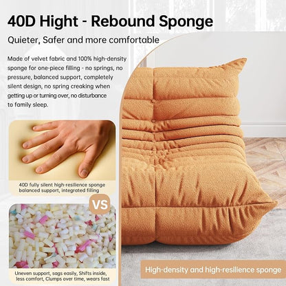 WHGBJA Bean Bag Chair for Adults, Lazy Bean Bag Sofa for Bedroom, Living Room, Reading, Gaming Floor Sofa Chair, Boneless, Comfy