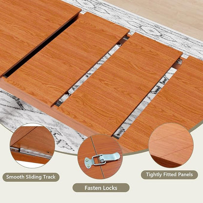 Sannwsg Extendable Table 54"-85", Extendable Dining Table for 4-8, Rectangular Kitchen Dining Table Space Saving, Farmhouse Dining Tables with 95" Runner