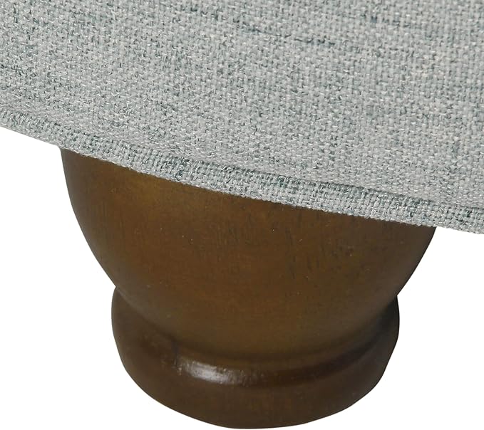 HomePop 25" Button Tufted Round Storage Ottoman - Light Blue