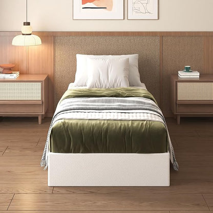 Lutown-Teen 12 Inch Twin Box Spring High Profile, Heavy Duty Metal Box Spring Twin Bed Base with Fabric Cover, Mattress Foundation, Noise Free, Easy Assembly