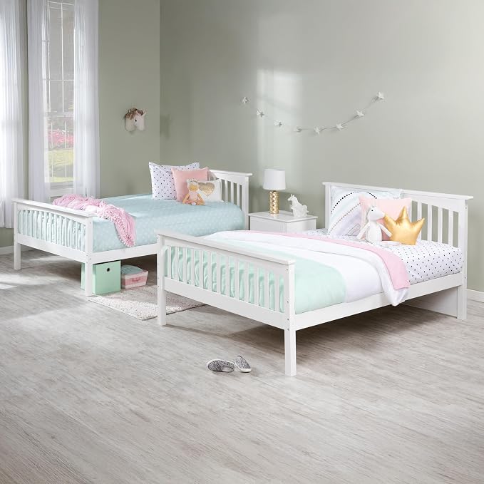 AFI, Columbia Ladder Bunk Bed Full Over Full, White