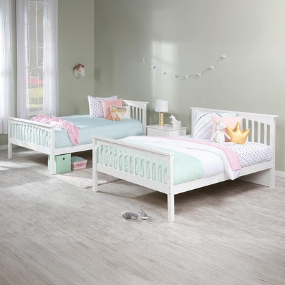 AFI, Columbia Ladder Bunk Bed Full Over Full, White