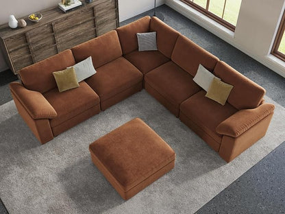 EASE MOOSE Sectional Modular Sofa,Luxury Comfty Deep Seat Couch for Living Room,Solid Wood Frame Sofa,Removable and Washable