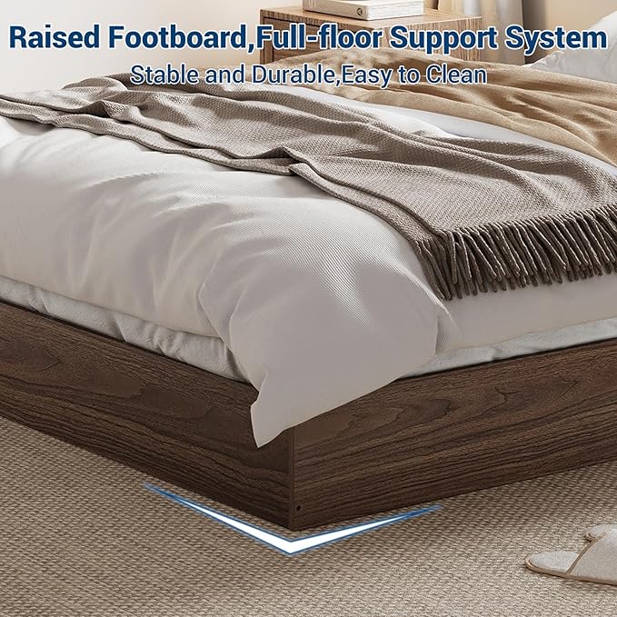 GarveeHome California King Wood Platform Bed Frame,Wooden Bed Frame Without Headboard, Wood Slat Support,No Box Spring Needed, Easy Assembly