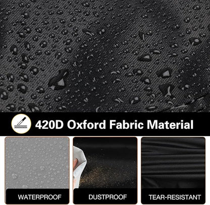 Saking Fire Pit Cover, 44 Inch Fire Table Cover Rectangular with Corner Protectors, Waterproof Windproof Anti-UV Heavy Duty for Patio Furniture Gas Fire Pit -44 x 32 x 23 inch