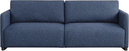 Serta® Vail 86" Convertible Sleeper Sofa, Queen Size, Wall-Hugging Dreamglide Mechanism, Dreamcoil Comfort, Boucle Fabric, Navy Blue