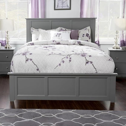 AFI, Madison King Solid Wood Platform Bed with Matching Footboard & Storage Drawers, Grey