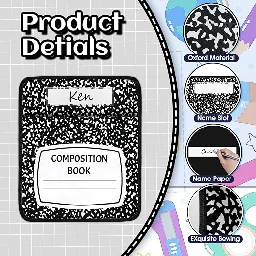 24Pcs Classroom Chair Bag Organizer, 17 * 19 Inch Chair Back Storage Bag Hanging Bag Seat Sacks with Name Tag Multi Pocket Teacher Supplies Suitable for Primary Schools Kindergartens Classrooms