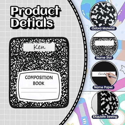 24Pcs Classroom Chair Bag Organizer, 17 * 19 Inch Chair Back Storage Bag Hanging Bag Seat Sacks with Name Tag Multi Pocket Teacher Supplies Suitable for Primary Schools Kindergartens Classrooms