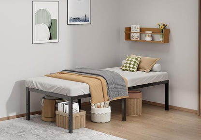LUMUNANCE Metal Bed Frame Twin XL Size - 18 Inch Heavy-Duty Platform Bed Frame No Box Spring Needed, Easy Assembly, Noise-Free, Sturdy Mattress Foundation, Underbed Storage Space