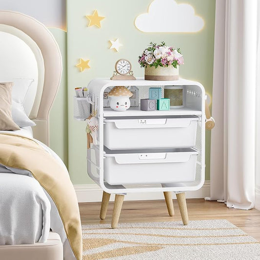 SYKIARIOL Kids Nightstand,White Night Stand,White Side Table,Bedside Table,Cute End Table with Storage Drawer for Girls boy