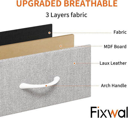Fixwal Tall Dresser for Bedroom, Storage Dresser Organizer with 7 Fabric Drawers, Nightstand Furniture in Closet, Entryway, Hallway, Light Grey