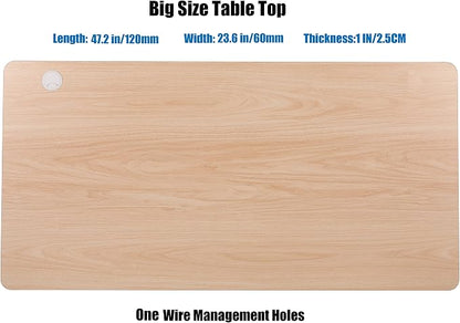 UNICOO Melamine 47.2 x 23.6 Inch Universal Table Top for Standard and Sit to Stand Height Adjustable Home and Office Desk Frames (Tabletop 47.2 - Light Oak)