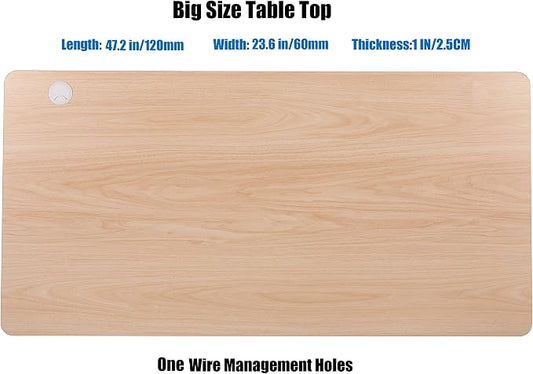 UNICOO Melamine 47.2 x 23.6 Inch Universal Table Top for Standard and Sit to Stand Height Adjustable Home and Office Desk Frames (Tabletop 47.2 - Light Oak)