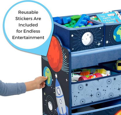 Delta Children Space Adventures Design & Store 6 Bin Toy Storage Organizer - Greenguard Gold Certified, Blue