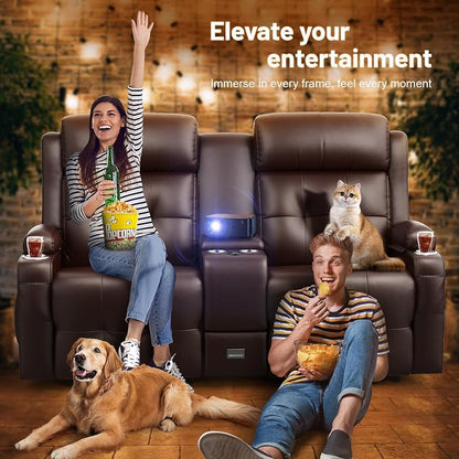 Recliner Sofa Set, Home Theater Seating with Massage, Loveseat Recliner Couch and 2 Recliner Single Chairs with USB, Wall Hugger Reclining Movie Theater Chair with Cup Holders, Drawer for Gaming Room
