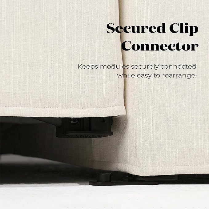 Cloud Modular Sectional Sofa, Oversized Deep Seat Comfort, Linen Blend | Fully Removable Washable Covers, Memory Foam Seat Cushions, Storage Ottoman, Premium Fabric