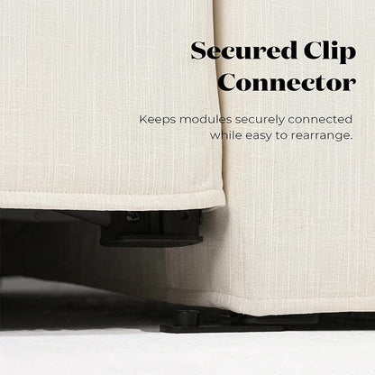 Cloud Modular Sectional Sofa, Oversized Deep Seat Comfort, Linen Blend | Fully Removable Washable Covers, Memory Foam Seat Cushions, Storage Ottoman, Premium Fabric