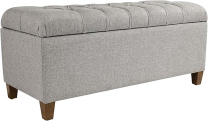 HomePop Ainsley 40" Storage Ottoman Bench - Gray Fabric