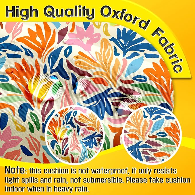 MAGIC ELEPHANT Egg Chair Cushion, Memory Foam Indoor Outdoor Hanging Egg Chair Cushion Replacement, Patio Basket Swing Cushion with Headrest (Multicolor Leaves)