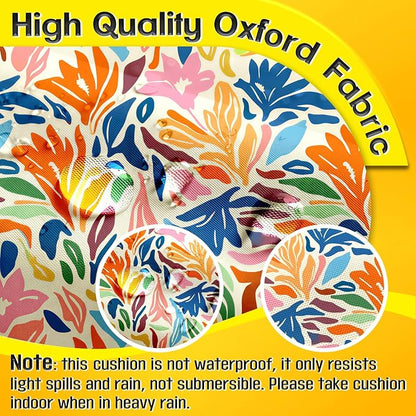 MAGIC ELEPHANT Egg Chair Cushion, Memory Foam Indoor Outdoor Hanging Egg Chair Cushion Replacement, Patio Basket Swing Cushion with Headrest (Multicolor Leaves)