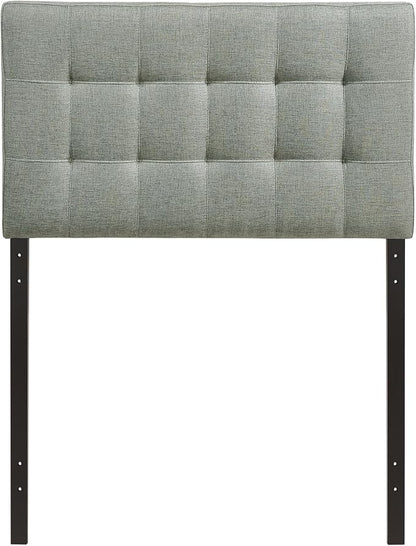 Modway Lily Tufted Linen Fabric Upholstered Twin Headboard in Gray