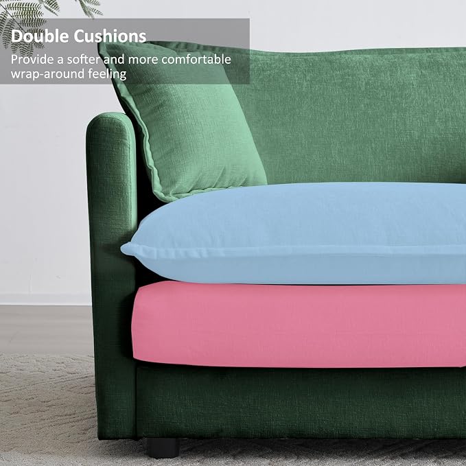 GNIXUU 111.5“ Oversized Modular Sectional Sofa, Comfy Cloud Couch for Living Room, Modern Chenille Large Deep Seat U Shaped Couch with Reversible Chaise & Cushions(5 Seater,Green)