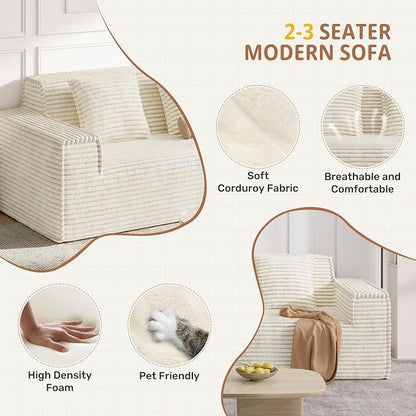 Luxanimarion 75'' Modern Loveseat Sofa, No Assembly Required Comfy Deep Seat Couches 1 pcs for Living Room, Bedroom, Apartment