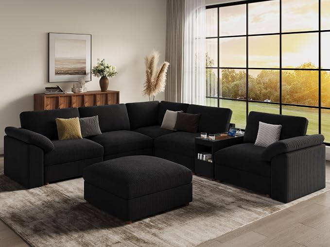 EASE MOOSE Oversized Sectional Modular Sofa, Extra Large v Shape Sectional Couch Wide Deep Seat Modular Cloud Couch,Removable Cover