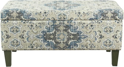 HomePop 36" Decorative Storage Bench - Antiqued Blue