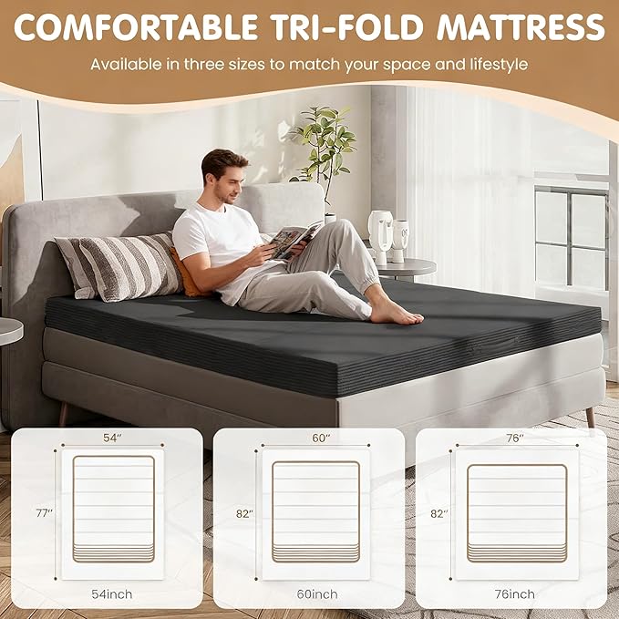 Convertible Sofa Bed King,5-in-1 Folding Boneless Couch Corduroy Futon Sofa Bed,Tri-Fold Mattress with Removable Armrests & Handle,Sleeper with Pull Out Bed for Small Space Living Room Bedroom