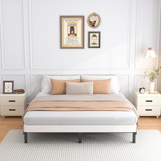 ROIL 5 Inch Full Size Box Spring, Heavy Duty Metal Low Profile Bed Base Mattress Foundation with Fabric Cover, 3500lbs Max Weight Capacity, Easy Assembly, Noise Free, Non-Slip