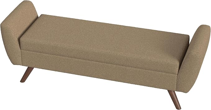 HomePop 60" Modern Storage Bench with Wood Legs - Brown