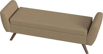 HomePop 60" Modern Storage Bench with Wood Legs - Brown