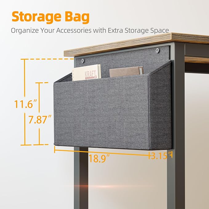 TIQLAB L Shaped Computer Desk with Power Outlets, 47 Inch Small Corner Desk with Reversible Shelves, Gaming Desk Computer Table Study Writing Desk for Home Office Small Space, Rustic Brown