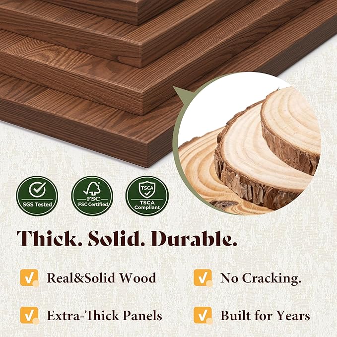AMERLIFE Full Bed Frame, Solid Wood Platform Bed with Vertical Slats Headboard, Wooden Bedframe Full-Size, Sturdy Wooden Slats Support, No Box Spring Needed, Noise Free, Walnut