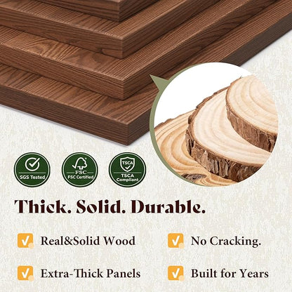 AMERLIFE Full Bed Frame, Solid Wood Platform Bed with Vertical Slats Headboard, Wooden Bedframe Full-Size, Sturdy Wooden Slats Support, No Box Spring Needed, Noise Free, Walnut