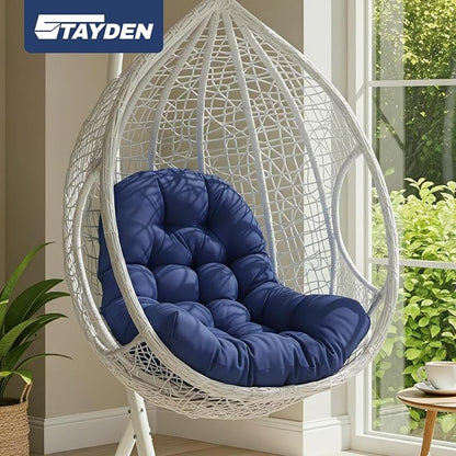 Egg Chair Cushion Replacement Outdoor Hanging Chair Cushion for Patio Furiture Hammock Swing Cushion 47x35x6 Inches (Blue)