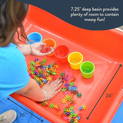 Children's Factory Medium Sensory Table – 24″ Height, Sandbox, Water Table for Kids, Red