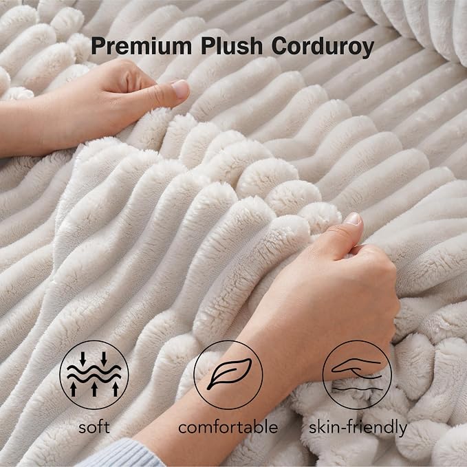 Sunny Heart 101" Plush Corduroy L Shaped Sectional Sleeper Sofa Bed with Pull Out Bed, Reclining Backrest, Reversible Storage Chaise, USB Ports, Cup Holders, Tool Free Assembly, Beige