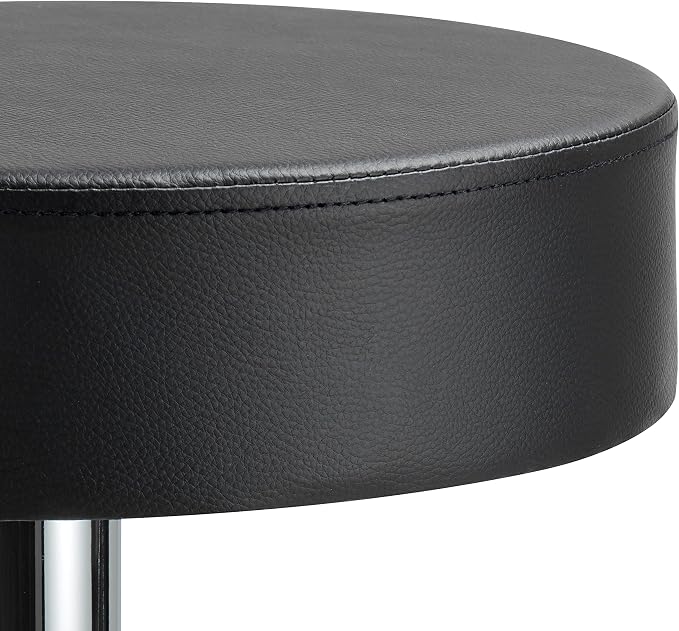 Finnhomy Bar Stools Set of 2 Modern PU Leather, Swivel Barstools with Footrest and Backless Round, Counter Height Adjustable Modern Counter stools for Kitchen, Black