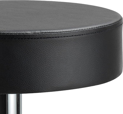 Finnhomy Bar Stools Set of 2 Modern PU Leather, Swivel Barstools with Footrest and Backless Round, Counter Height Adjustable Modern Counter stools for Kitchen, Black