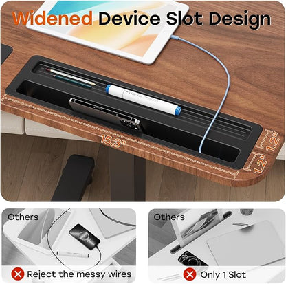 Small Mobile Standing Desk with Drawer, 23.6"x19.7" Rolling Laptop Cart on Wheels, Height Adjustable Sit Stand Computer Workstation with Storage for Compact Space, Dark Wood