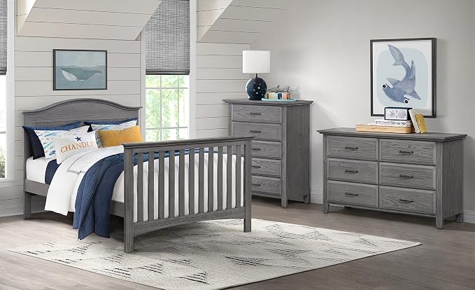 Soho Baby Chandler Crib to Full-Size Bed Conversion Kit, Graphite Gray, GreenGuard Gold Certified
