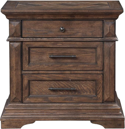 New Classic Mar Vista 4-Piece Wood King Bedroom Set with Nightstand in Walnut
