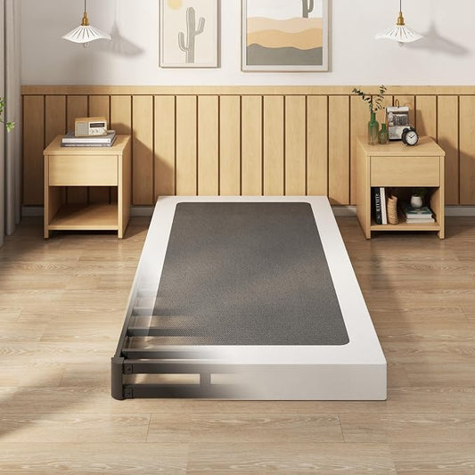 EMODA 4 Inch Twin XL Box Spring Heavy Duty Metal Mattress Foundation Bed Base with Fabric Cover, Easy Assembly