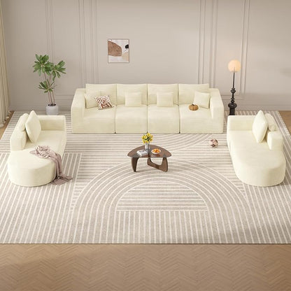 Living Room Furniture Sets,Modern U Shaped Modular Sectional Sofa,Convertible Cloud Couches for Living Room,Comfy 4 Seater with 2 Chaise Furniture Set, Boneless Couch Sofa,1 PCS