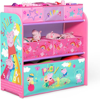 Delta Children - Peppa Pig Design & Store 6 Bin Toy Storage Organizer - Greenguard Gold Certified, Pink