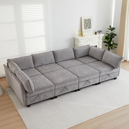 ORRD Small Modular Sectional Sofa, Loveseat Couch with Storage, 2 Seater Sofa Modular for Living Room, Office (Grey)